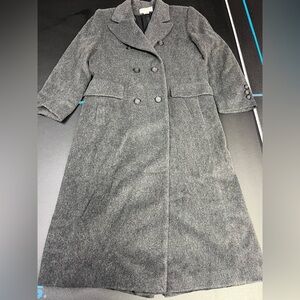 Preston and York 10P 100% Wool Shell Long Gray Winter Coat